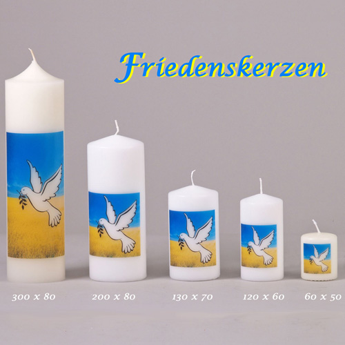 Friedenskerzen blau-gelb