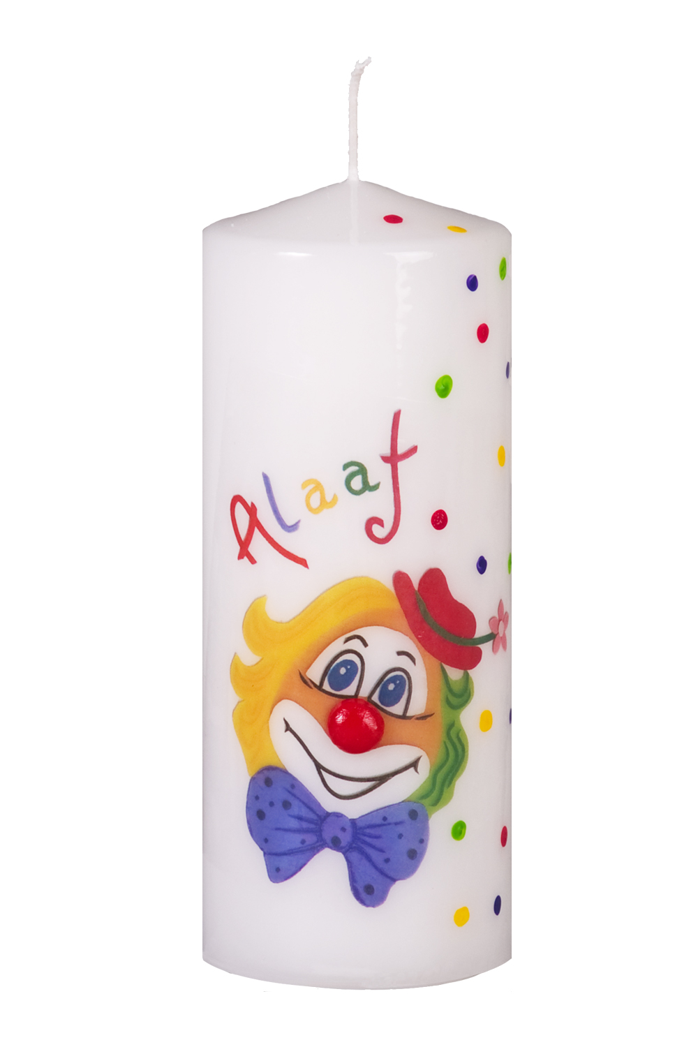 Karnevalskerze Clowngesicht 200x80 mm "Alaaf" (Dekoration)