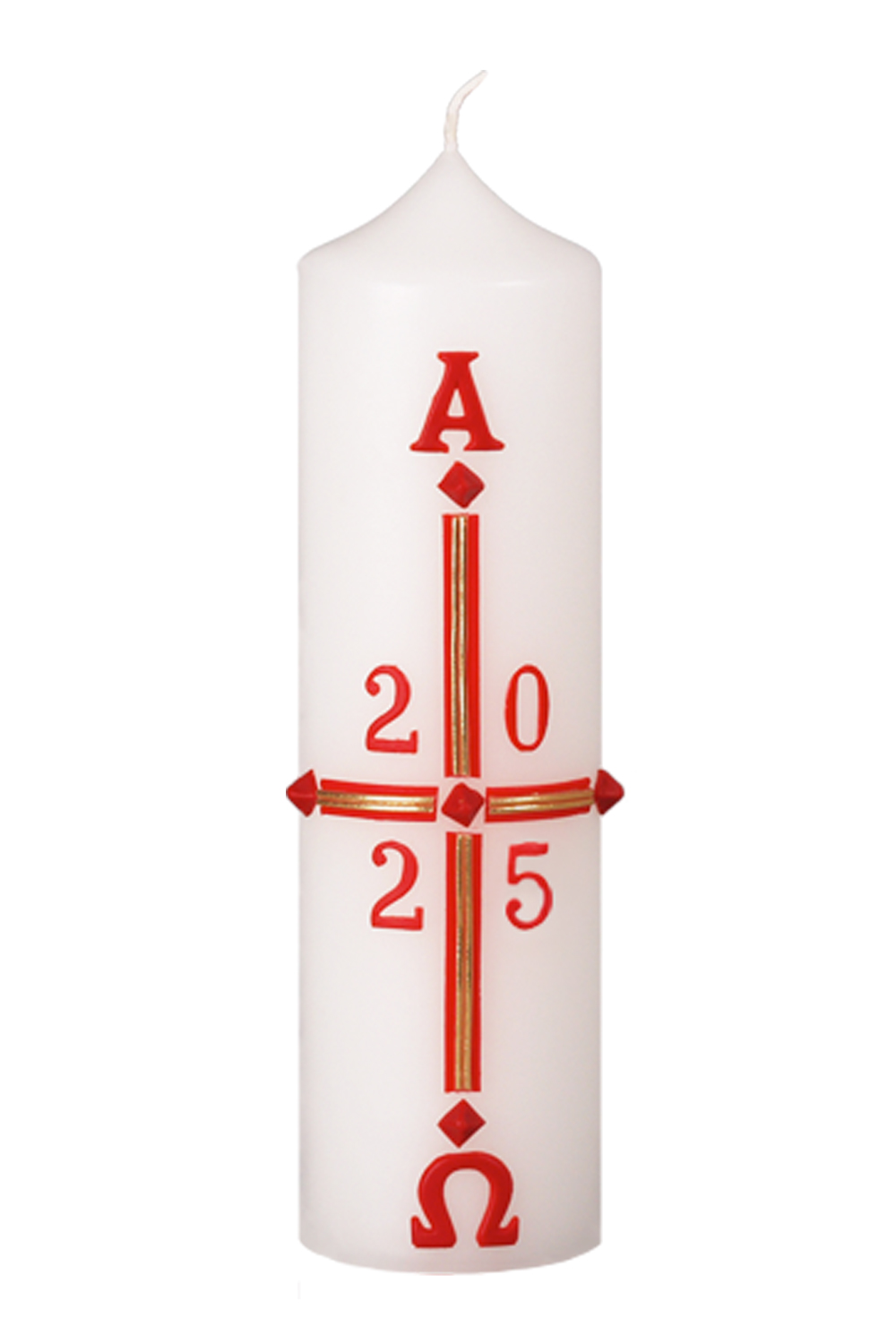 Ostertischkerze Nr. 8 mit Jahreszahl 2025
