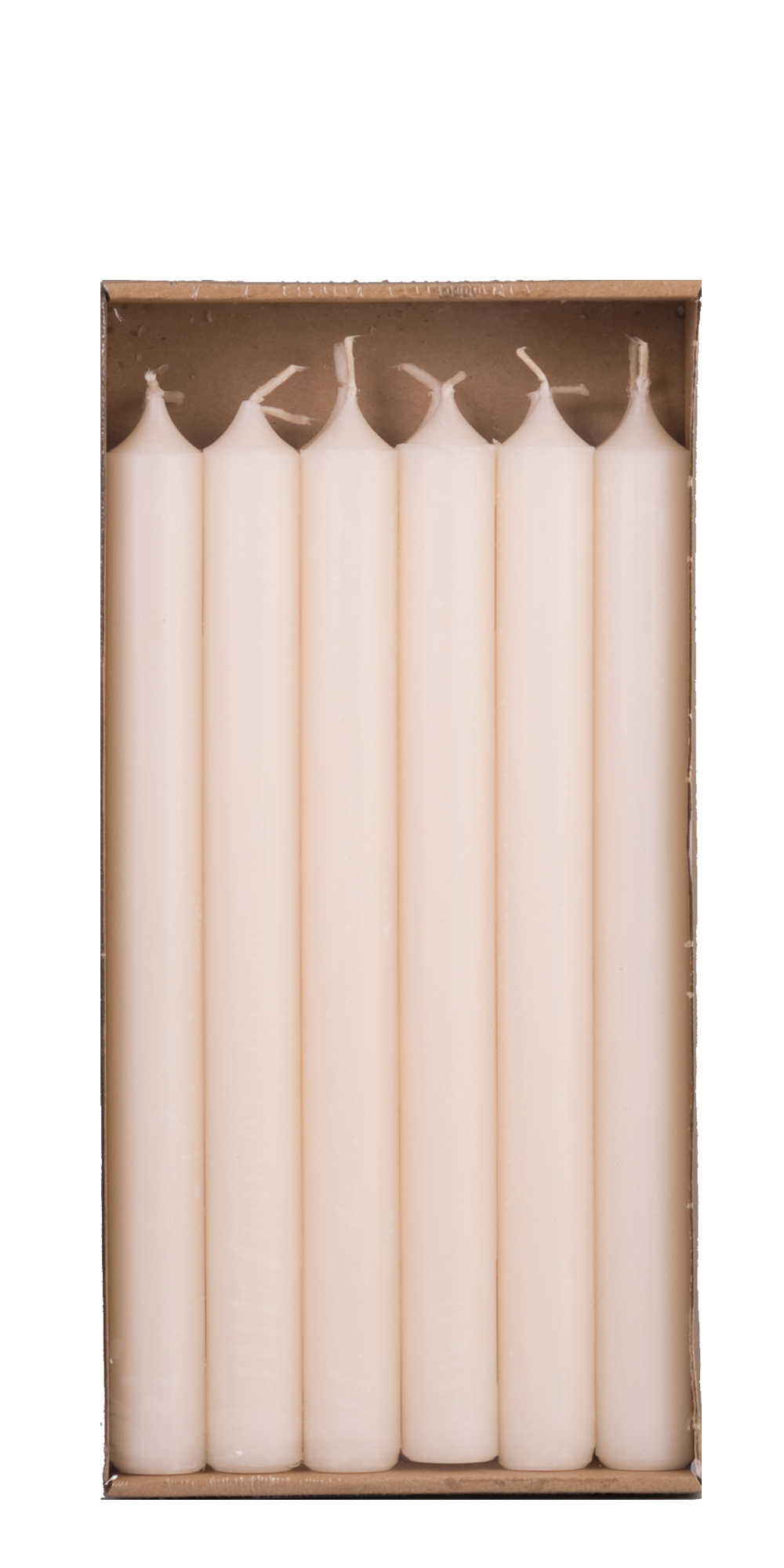 Rustic-Stabkerzen wollweiß, 12er Pack
