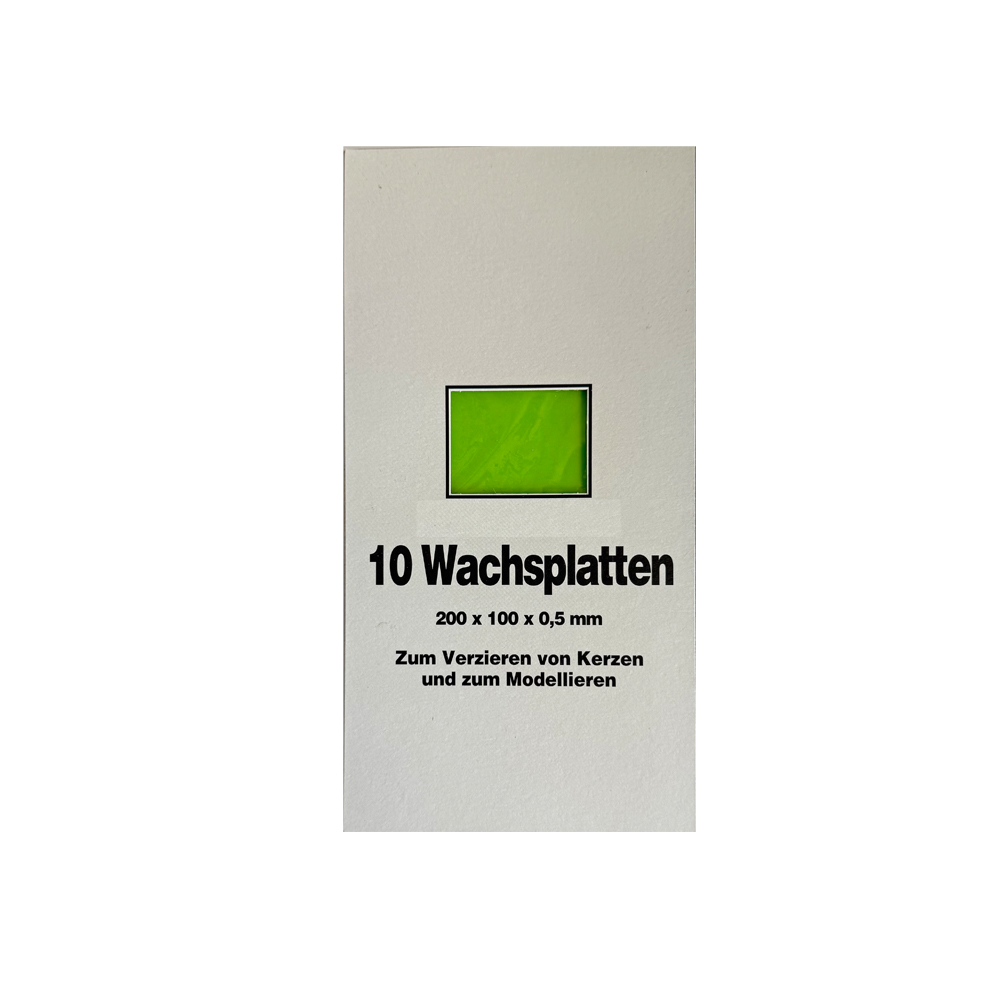 10 Wachsplatten in der Farbe gelbgrün (helles Grün)