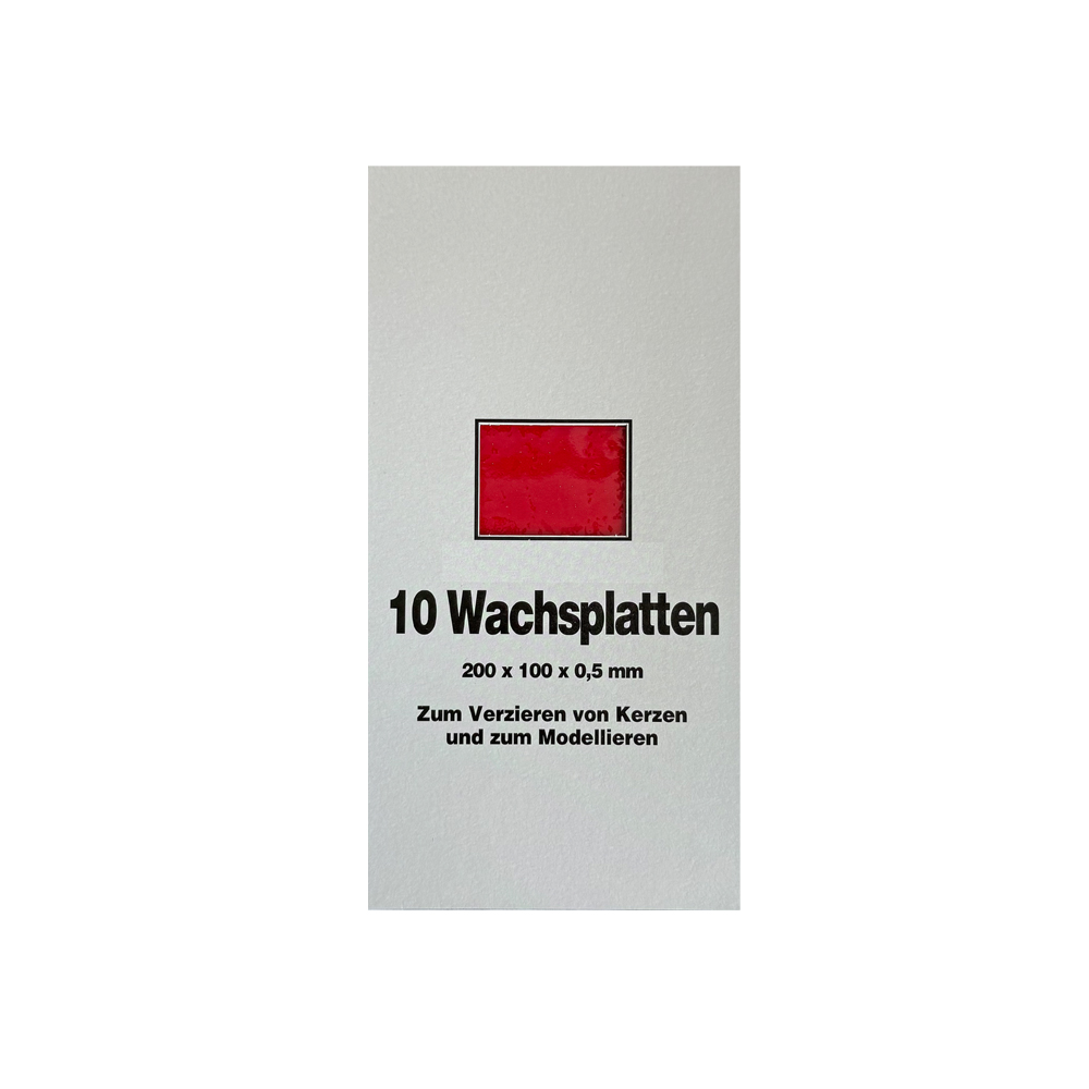 10 Wachsplatten in der Farbe karminrot
