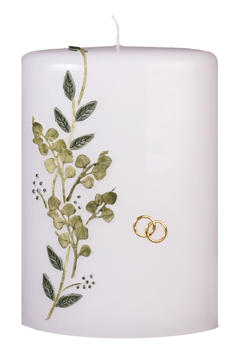 Hochzeitskerze 500, 200 x 135 x 70 mm, oval, weiß 