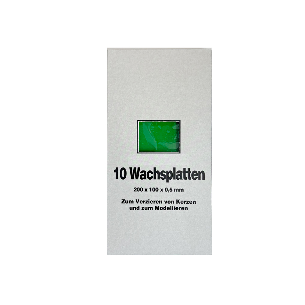 10 Wachsplatten in der Farbe hellgrün, eher mittlerer Grünton